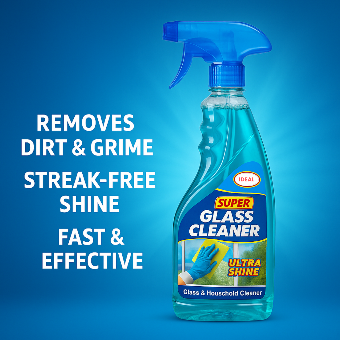 IDEAL Cleaning Combo Pack – Toilet Cleaner, Glass Cleaner & White Floor Cleaner (3 in 1 Value Pack)